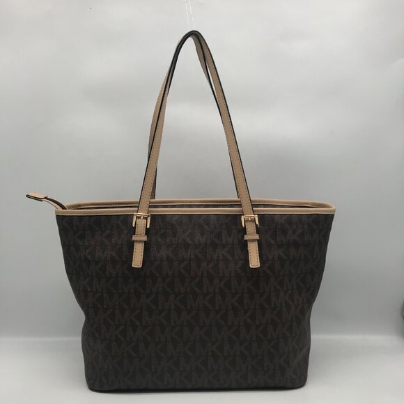 Michael Kors Jet Set Signature Coated Canvas Tote - Picture 2 of 11